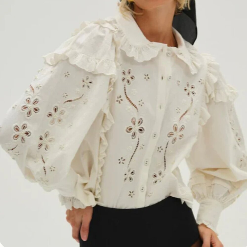 For Love & Lemons Adelie Embroidered Top